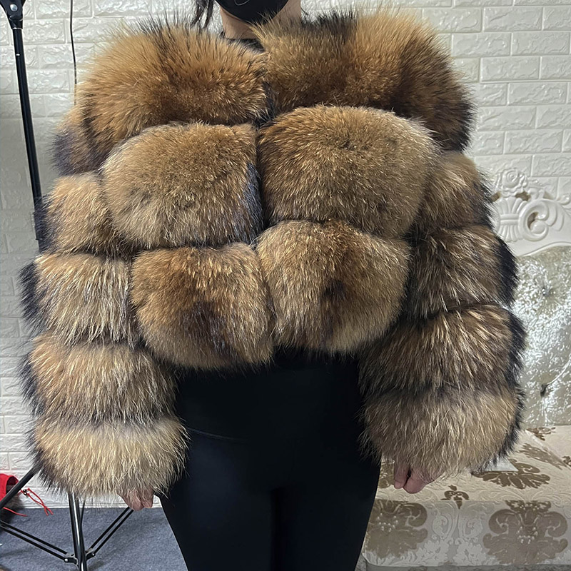 Winter Clothing Items - 플러스 사이즈 탑스 브라운 퍼 마오마오콩