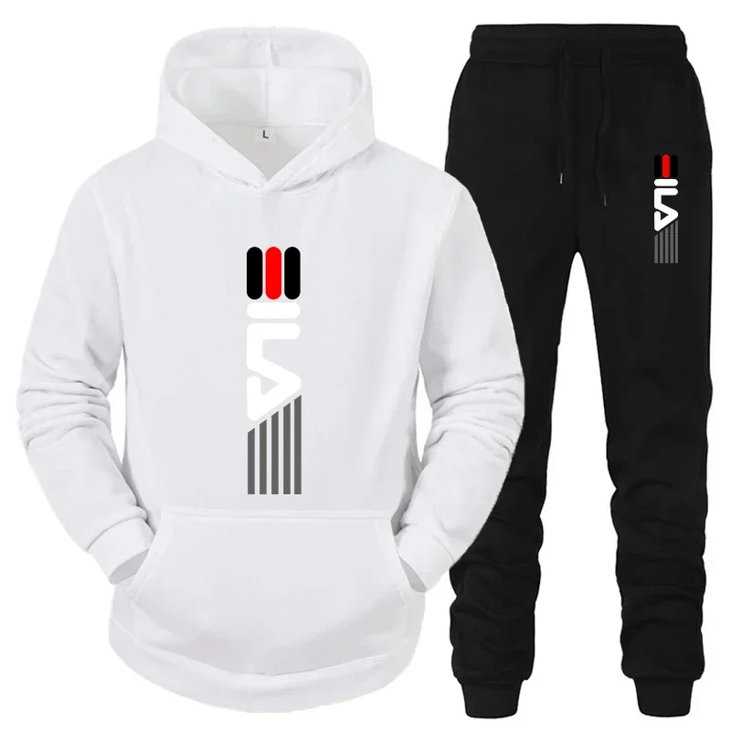 Fleece Hoodie Lined - 남성용 트랙수트 후드 스웨트셔츠+스웨트팬츠 2종 세트