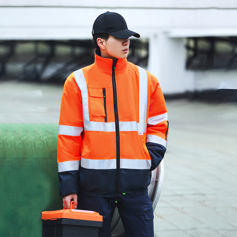 Winter Clothing Articles - 남성용 겨울 재킷, 반사 줄무늬 작업복,