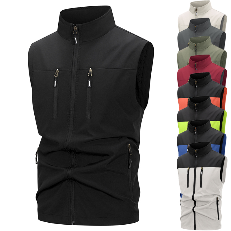 Winter Clothing Items - 남성용 경량 소프트쉘 조끼 (지퍼 포켓,