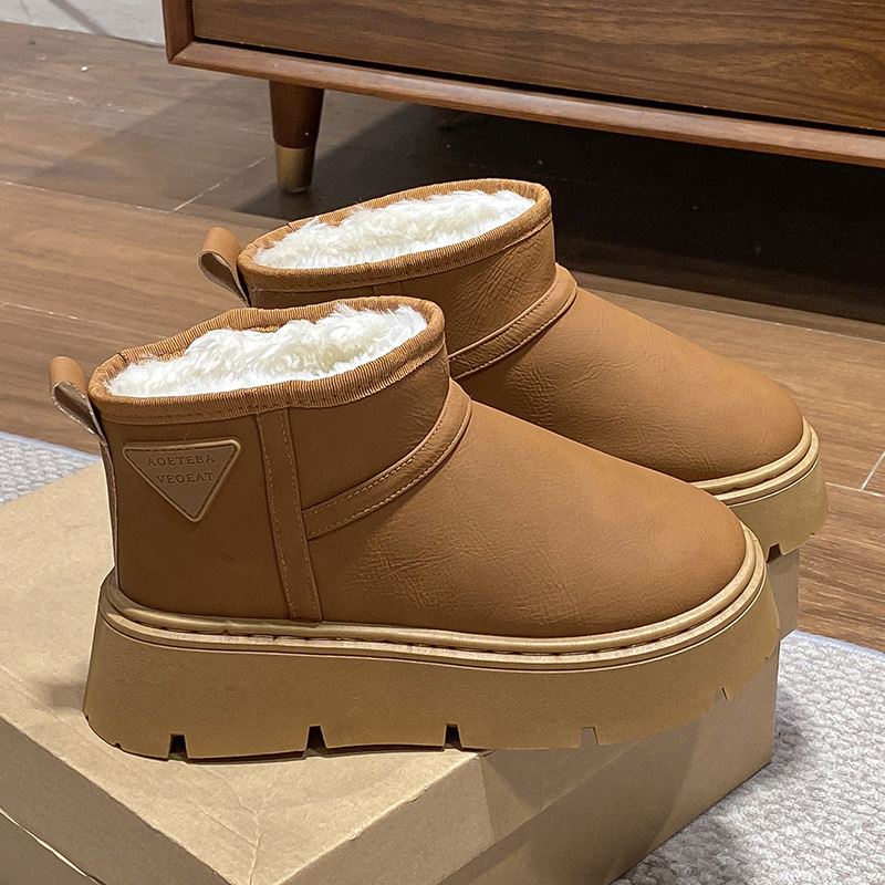Winter Clothing Korea - 여성용 두꺼운 바닥 스노우 부츠 겨울