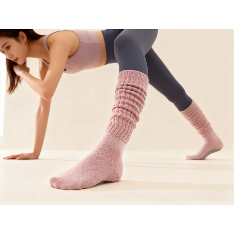 여성용 면 논슬립 필라테스 양말 롱 스택드 튜브 요가  - Winter Yoga Clothing 리뷰 및 가격
