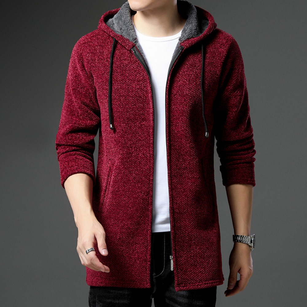 새로운 도착 니트 스웨터 남자 봄 가을 캐주얼 양털 카 - Fleece Hoodie Lined 리뷰 및 가격