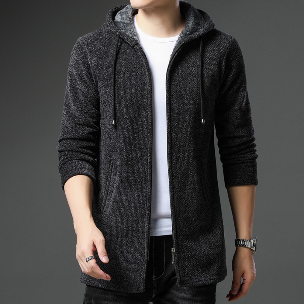 새로운 도착 니트 스웨터 남자 봄 가을 캐주얼 양털 카 - Fleece Hoodie Lined 리뷰 및 가격