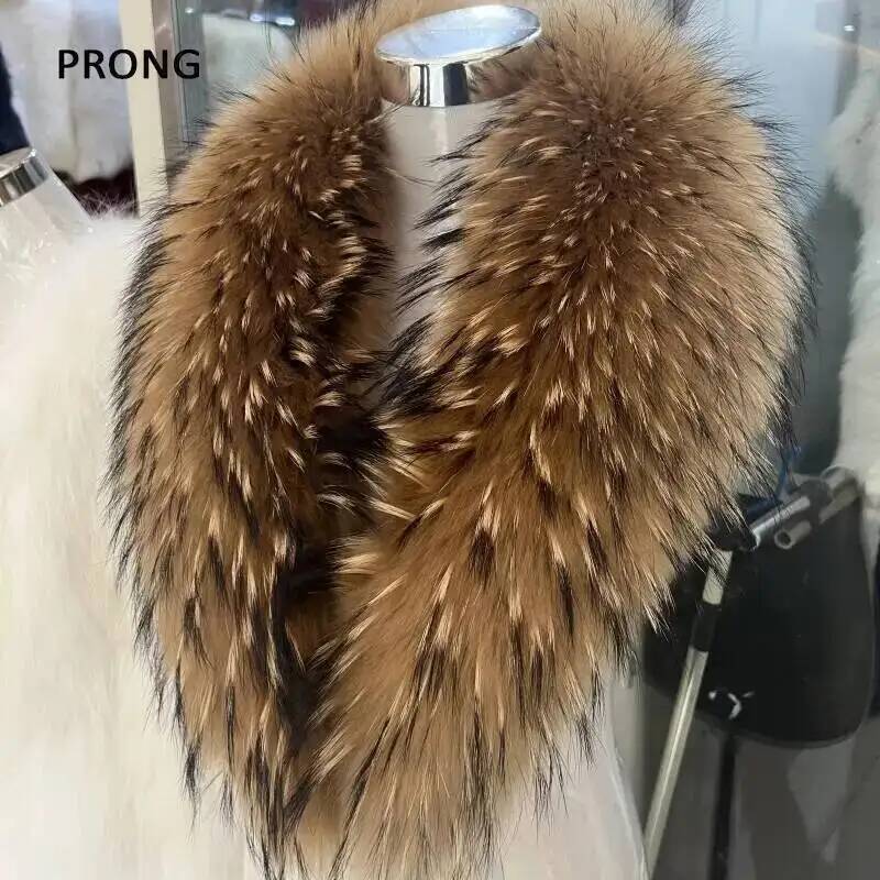 자연 너구리 모피 칼라 리얼 모피 스카프 여성 겨울 럭 - Winter Clothing Items 리뷰 및 가격