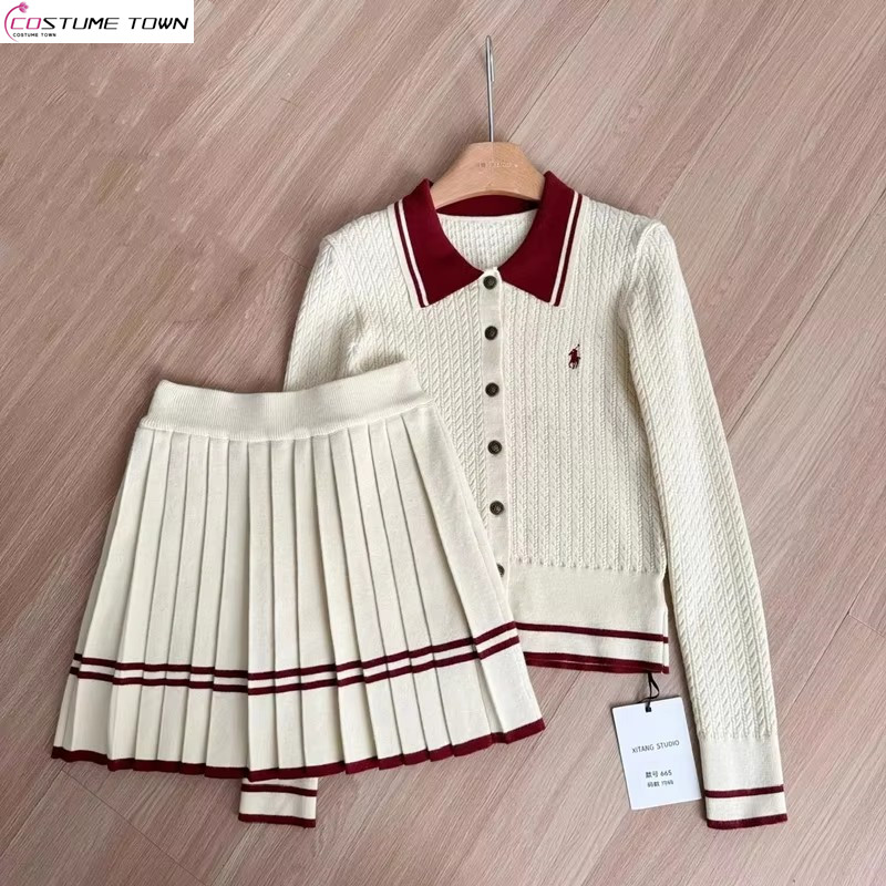 가을, 겨울 한국어 버전 새로운 니트 세트 달콤한 대학 - Winter Clothing Korea 리뷰 및 가격