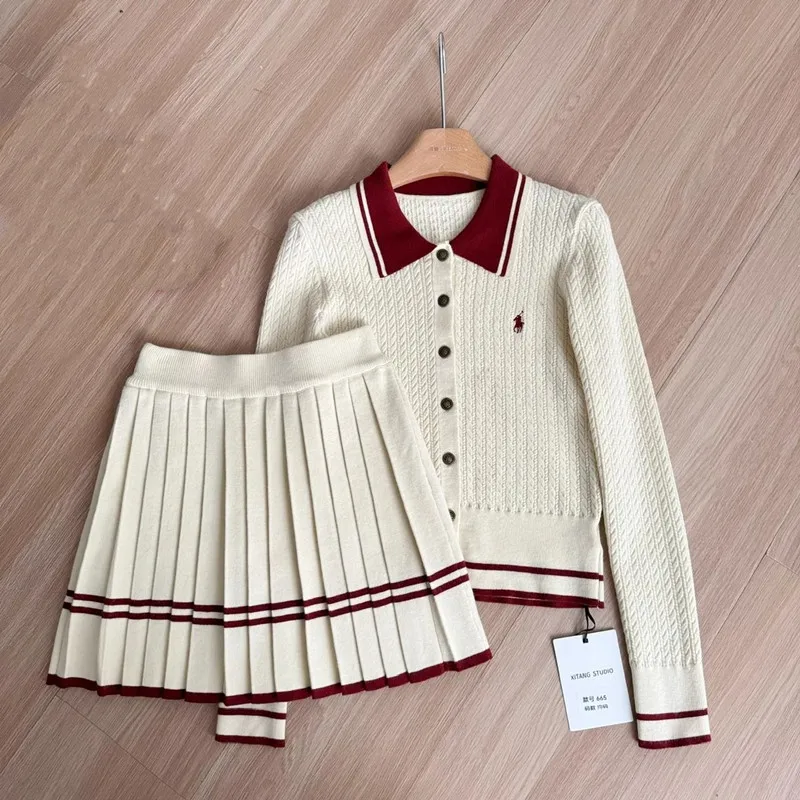 가을, 겨울 한국어 버전 새로운 니트 세트 달콤한 대학 - Winter Clothing Korea 리뷰 및 가격