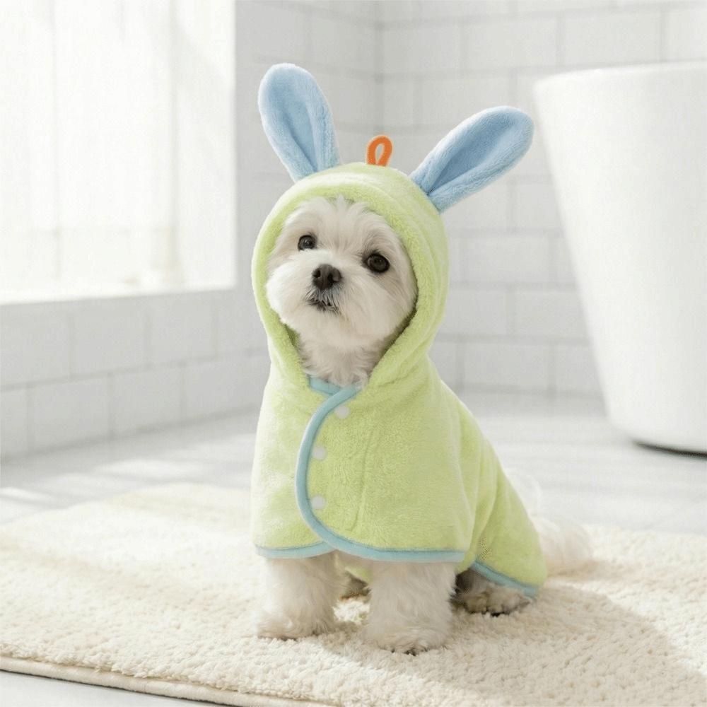 초흡수성 강아지 후드 목욕 가운 코랄 플리스 조절 가능 - Fleece Hoodie Lined 리뷰 및 가격