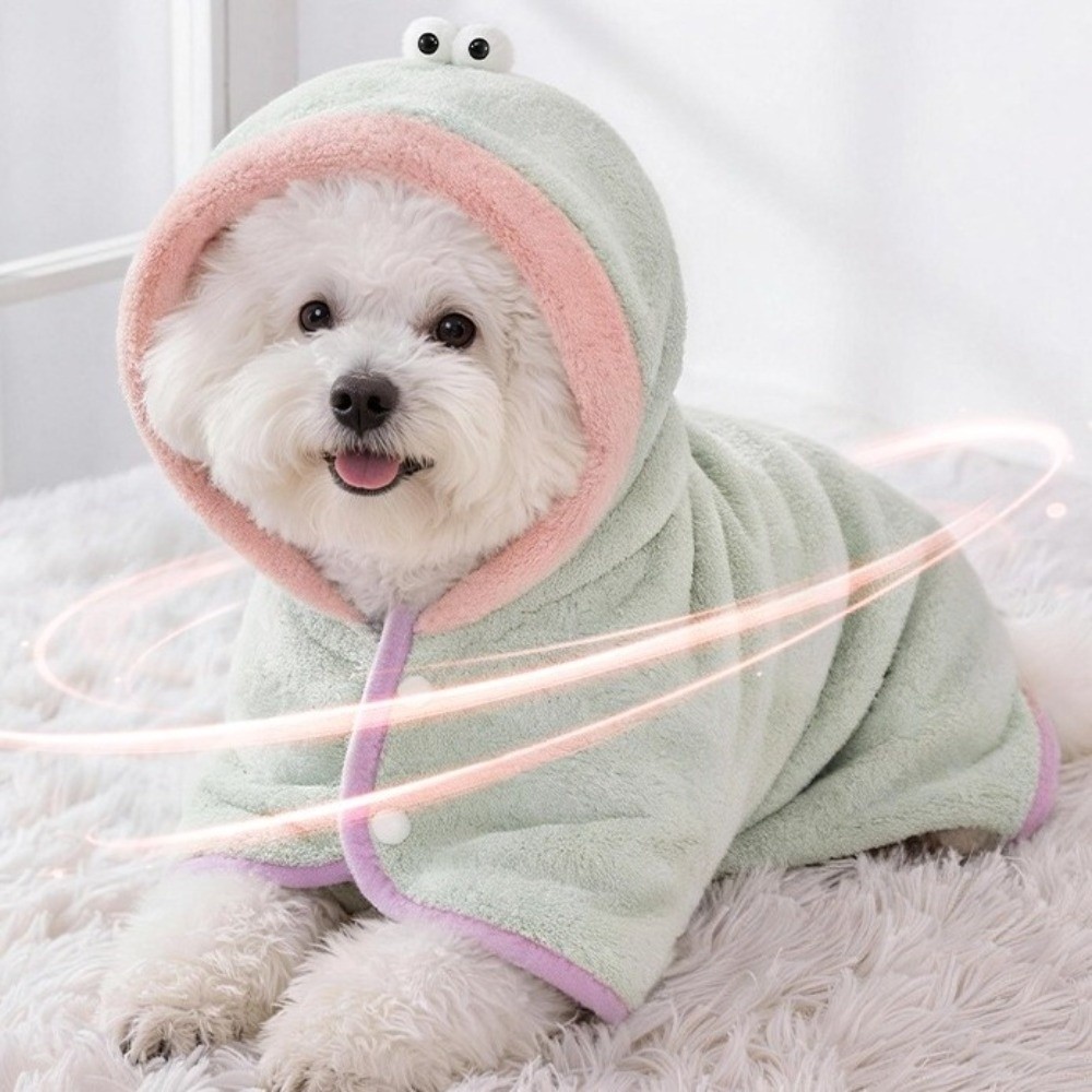 초흡수성 강아지 후드 목욕 가운 코랄 플리스 조절 가능 - Fleece Hoodie Lined 리뷰 및 가격