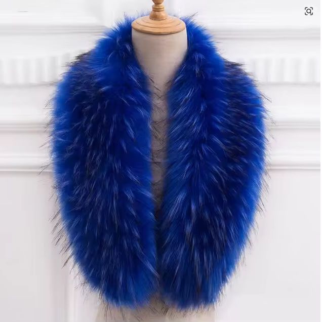 천연 모피 칼라 진짜 너구리 모피 여우 칼라 천연 스카 - Winter Clothing Items 리뷰 및 가격