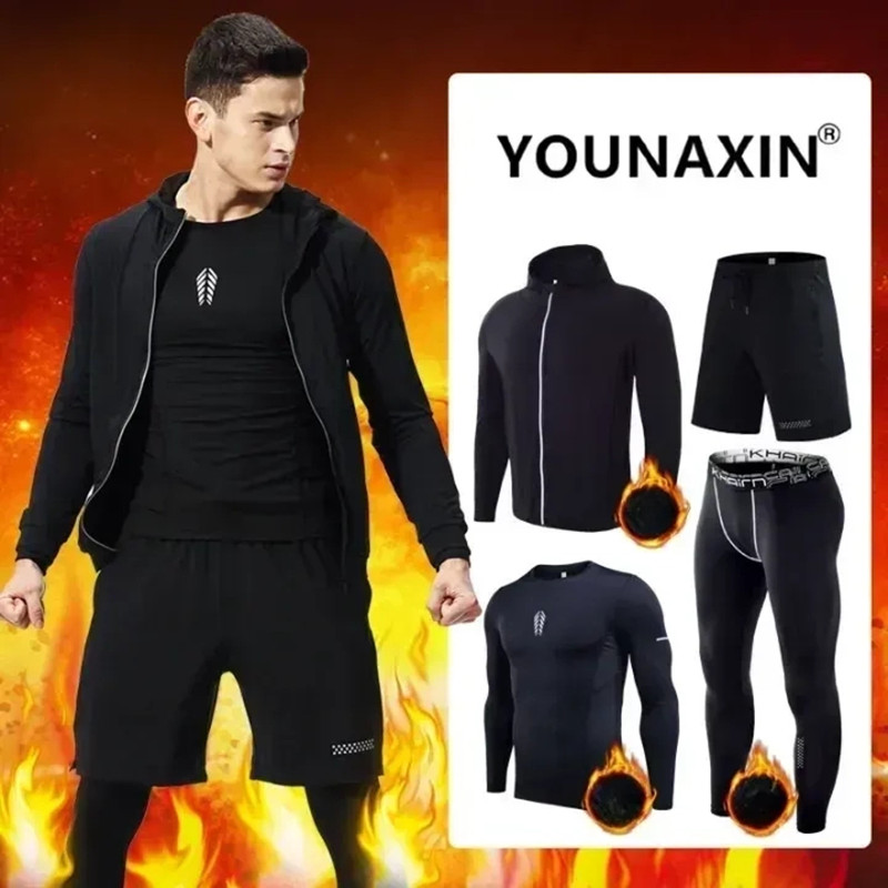 4피스 남성 피트니스 의류 세트 겨울용 보온 신축성 빠 - Winter Yoga Clothing 리뷰 및 가격