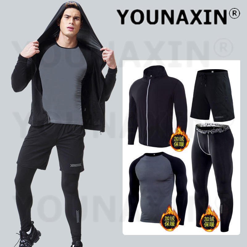 4피스 남성 피트니스 의류 세트 겨울용 보온 신축성 빠 - Winter Yoga Clothing 리뷰 및 가격