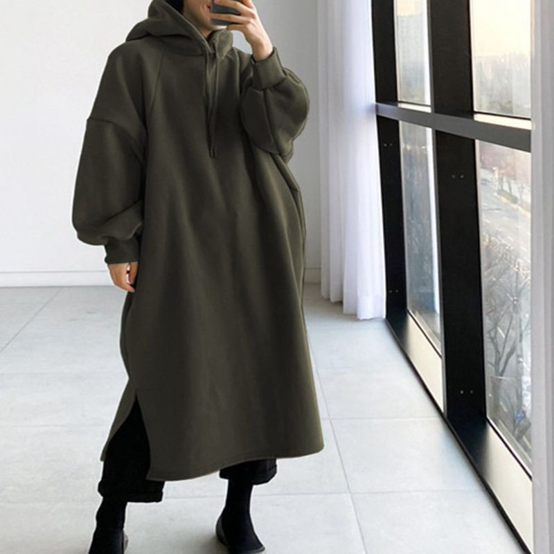 가을과 겨울 150KG 여성 플러스 사이즈 롱 레저 후 - Fleece Hoodie Lined 리뷰 및 가격