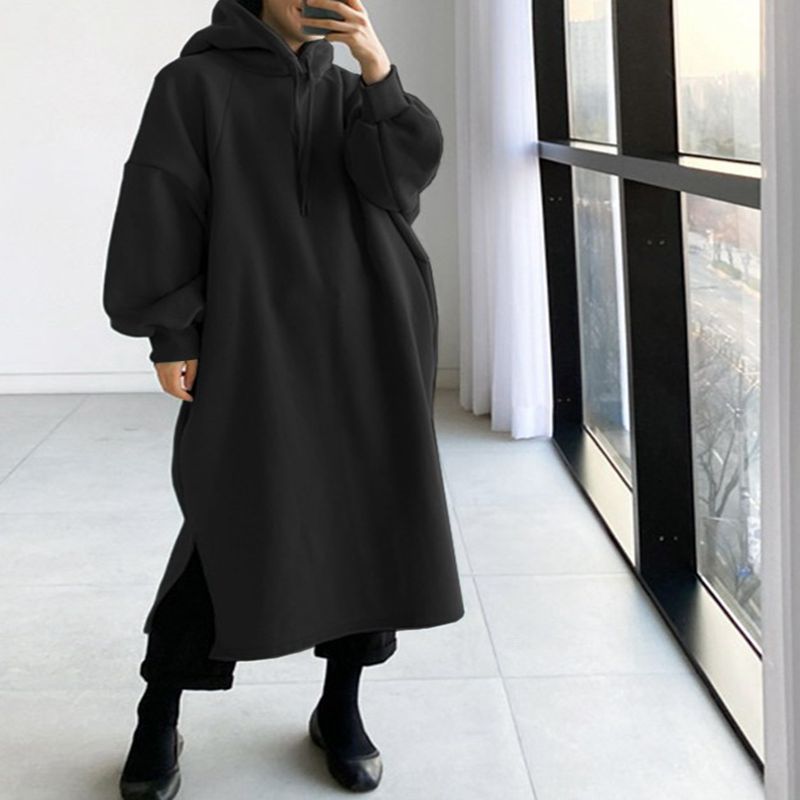 가을과 겨울 150KG 여성 플러스 사이즈 롱 레저 후 - Fleece Hoodie Lined 리뷰 및 가격