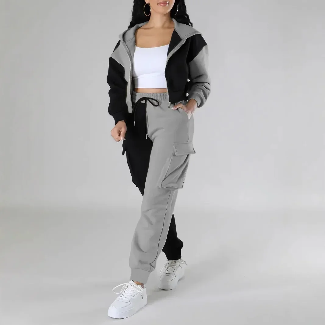 여성 느슨한 가을 겨울 두 조각 정장 매칭 세트 까마귀 - Winter Clothing Sale 리뷰 및 가격