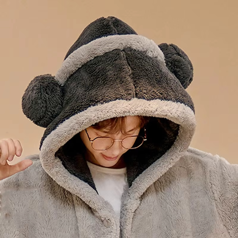 원피스 루피 목욕 가운 애니메이션 겨울 남성용 코랄 플 - Fleece Hoodie Lined 리뷰 및 가격